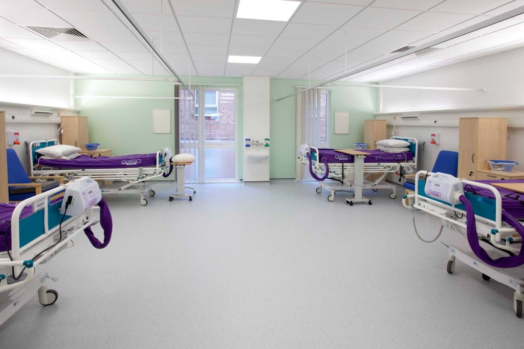 Modern healthcare space designed for patient privacy and safety