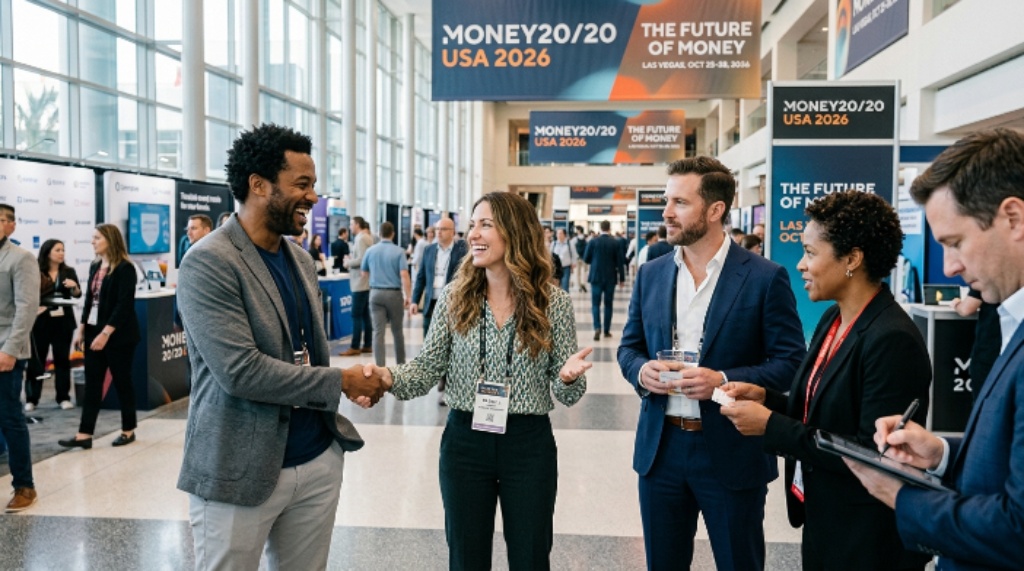 Fintech professionals networking at Money20/20 USA 2026 conference