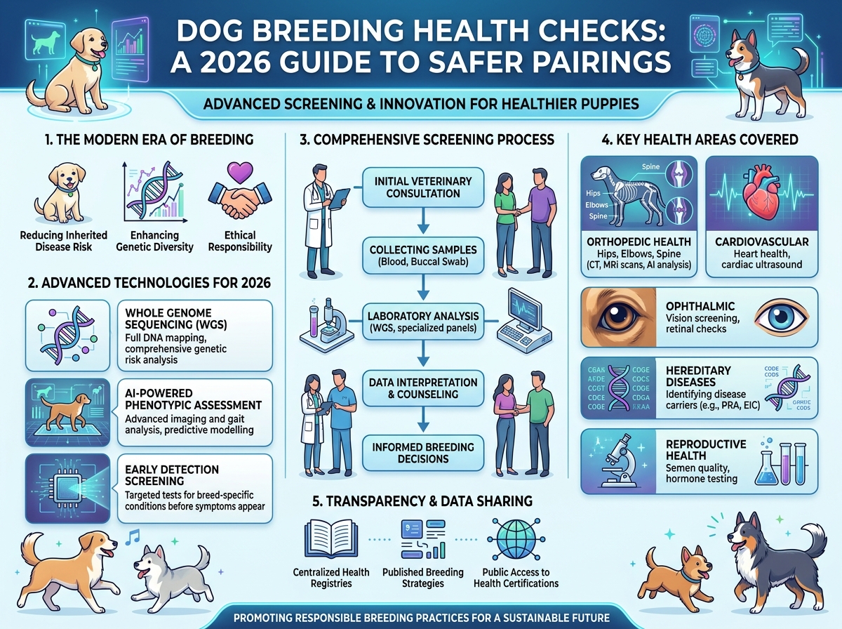 Discover essential dog breeding health checks in our 2026 guide. Learn key genetic screenings, DNA tests, and best practices to ensure safe, healthier pairings.